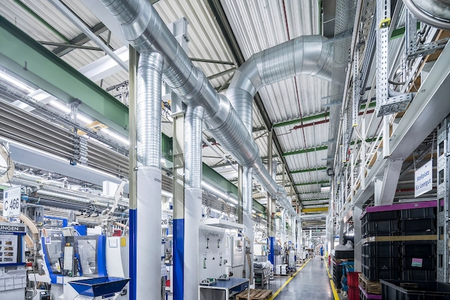Sistema de aire acondicionado industrial con ventilación